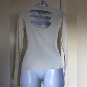 LAUNDRY BY Shelli Segal , size M , white sweater long sleeves ,nice details back